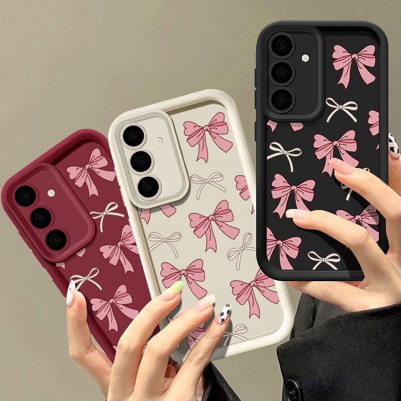 Phone Cases Galaxy A17 - เคสซิลิโคนลายโบว์ไท สำหรับ Samsung Galaxy S26 S25