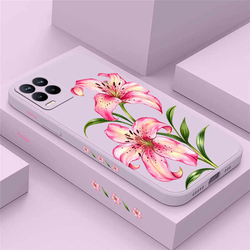 Realme Note 50 - เคสลายดอกไม้สีชมพู สำหรับ OPPO Realme GT2 NEO2