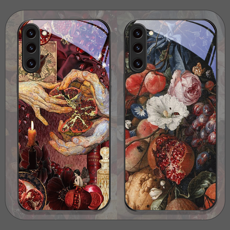 Phone Cases Samsung S24 - เคสโทรศัพท์มือถือลายดอกทับทิมสุดหรู ทำจากกระจกนิรภัย สำหรับ Samsung Galaxy S25