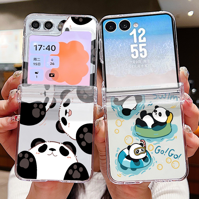 Phone Cases Z Flip 6 - เคสโทรศัพท์ลายแพนด้าน่ารักสำหรับ Samsung Galaxy Z Flip 8