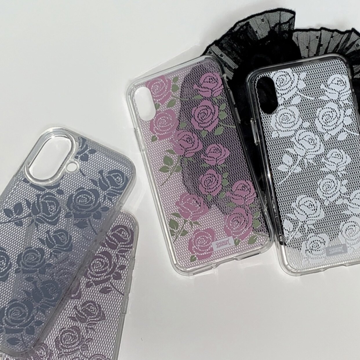 Phone Cases Korea - เคสโทรศัพท์ลายลูกไม้กุหลาบหลากสีสไตล์เกาหลีสำหรับ iPhone Ultra 18 Pro Max
