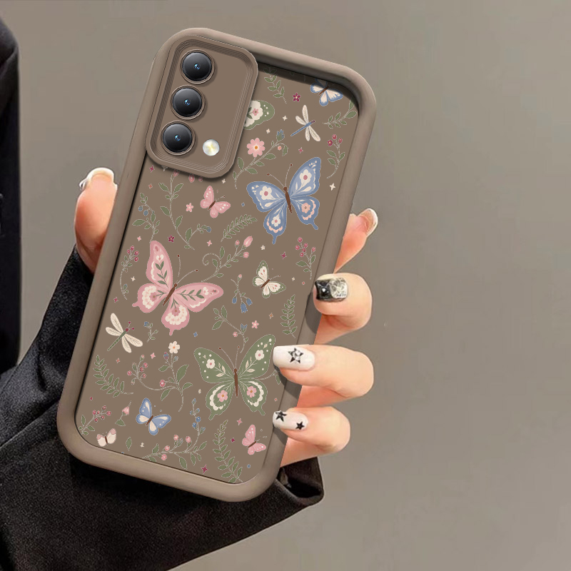 Realme C67 - เคสโทรศัพท์ลายดอกไม้ผีเสื้อ สำหรับ OPPO Realme C100i C85