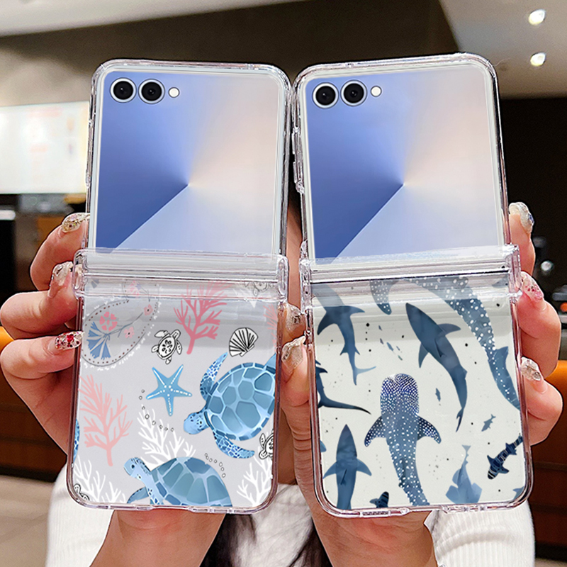 Phone Cases Z Flip 6 - เคสโทรศัพท์ลายเปลือกหอยฉลาม สำหรับ Samsung Galaxy Z Flip8
