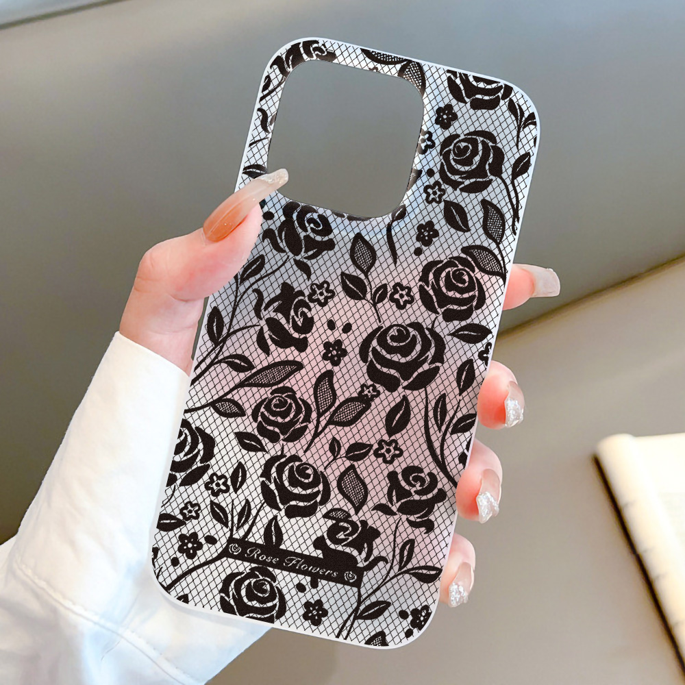 Matte Frosted Case - เคสโทรศัพท์ลายกุหลาบ ซิลิโคน สำหรับ iPhone 18 Pro