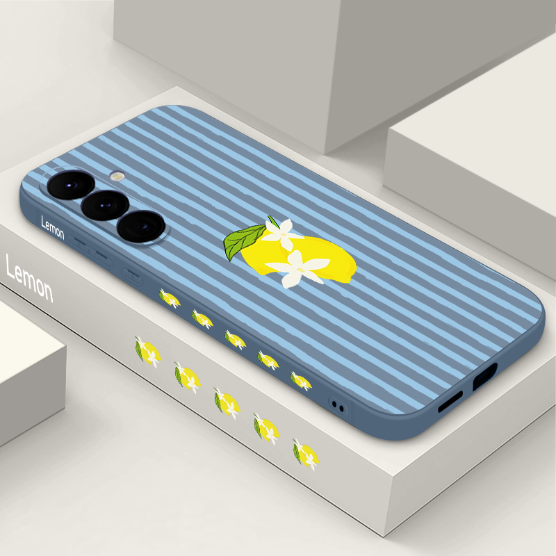 Phone Cases Galaxy A17 - เคสโทรศัพท์ลายเส้นสีเลมอน TPU สำหรับ Samsung Galaxy S24