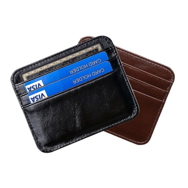 Slim Card Slot Case - กระเป๋าใส่บัตรหนังแท้ขนาดเล็ก บางเฉียบ ใส่บัตรได้หลายช่อง สำหรับผู้ชายและผู้หญิง