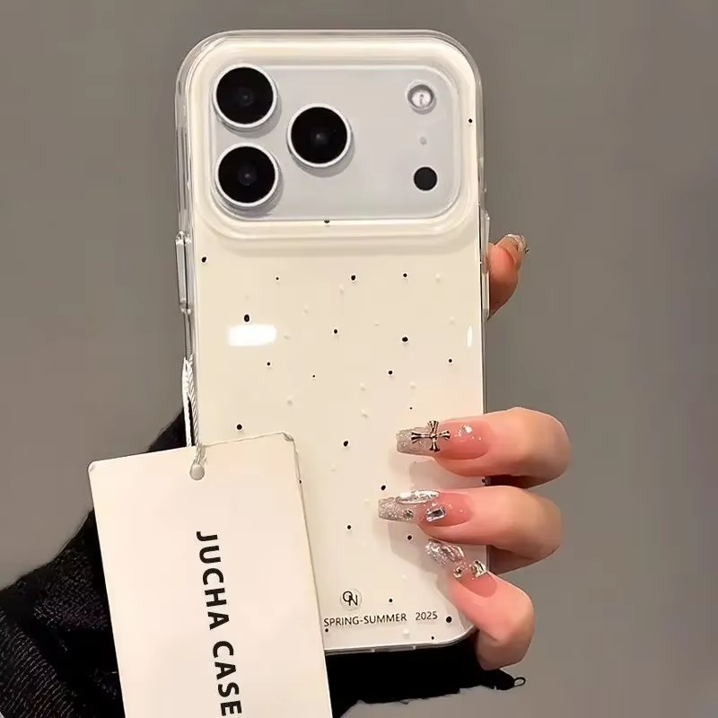 Phone Cases Korea - เคสโทรศัพท์ลายจุดสีขาวสไตล์เกาหลีเรียบง่าย สำหรับ iPhone 17 AIR 16
