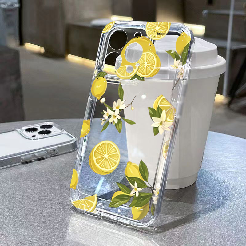 Phone Cases Galaxy S23 - ฤดูร้อนผลไม้มะนาวดอกไม้ClearสําหรับSamsung Galaxy S25 S24 S23 S22