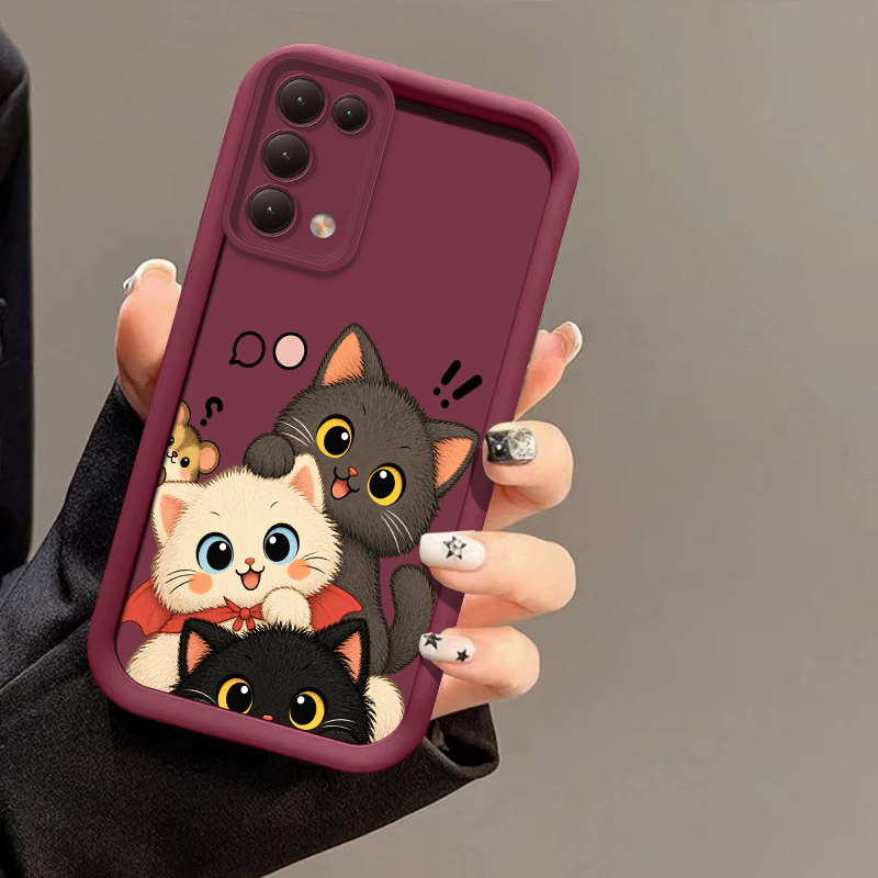 Realme Note 50 - เคสโทรศัพท์ลายแมวซ้อนกัน สำหรับ OPPO Realme Narzo 50i