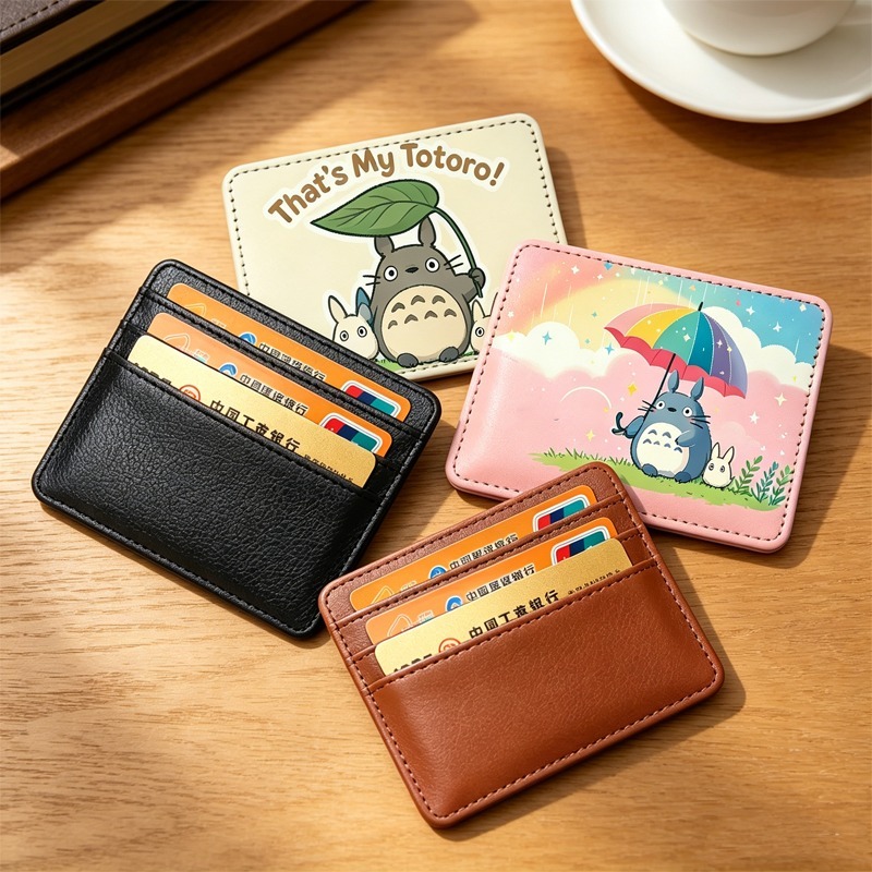 Card Holder Slim Case - กระเป๋าใส่บัตร Totoro น่ารัก ดีไซน์บางเฉียบ สำหรับผู้ชายและผู้หญิง ลายการ์ตูนอนิเมะ