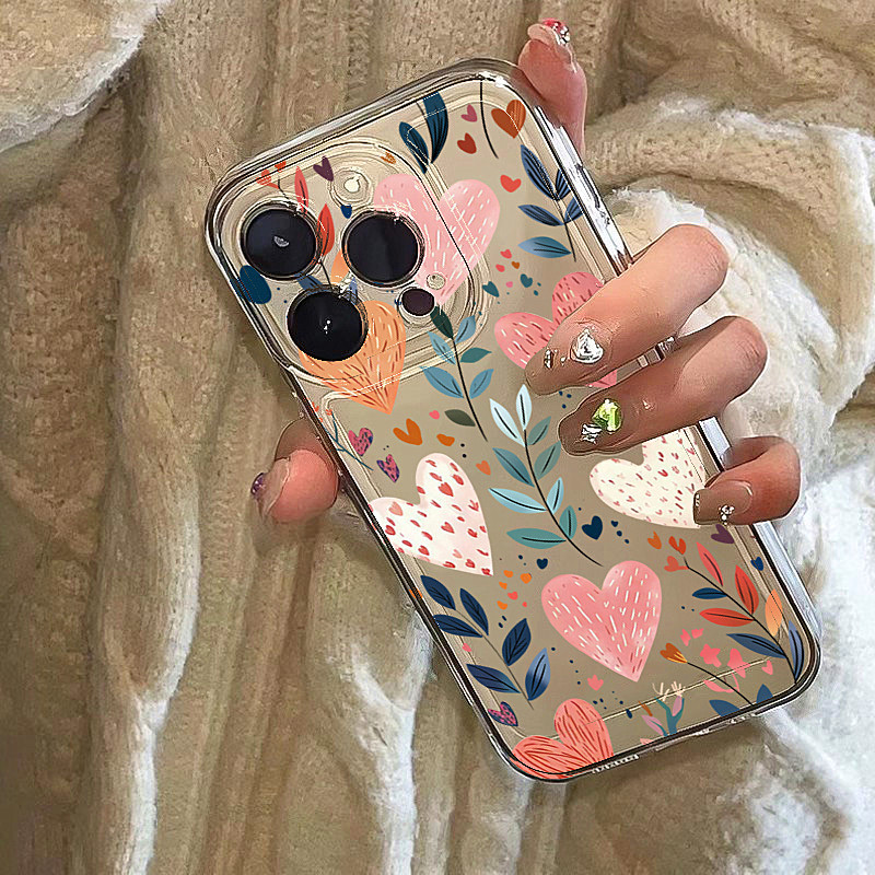 เคสโทรศัพท์ซิลิโคนลายหัวใจ ใบไ - Phone Cases Xs Iphone บทวิจารณ์และราคา