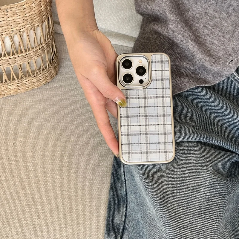 เคสโทรศัพท์ลายสก็อตสีน้ำเงินสไ - Phone Cases Korea บทวิจารณ์และราคา