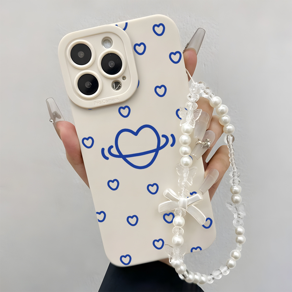 เคสโทรศัพท์ลายหัวใจสีน้ำเงินสำ - Phone Cases With Loop บทวิจารณ์และราคา