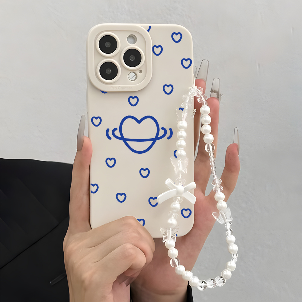 เคสโทรศัพท์ลายหัวใจสีน้ำเงินสำ - Phone Cases With Loop บทวิจารณ์และราคา