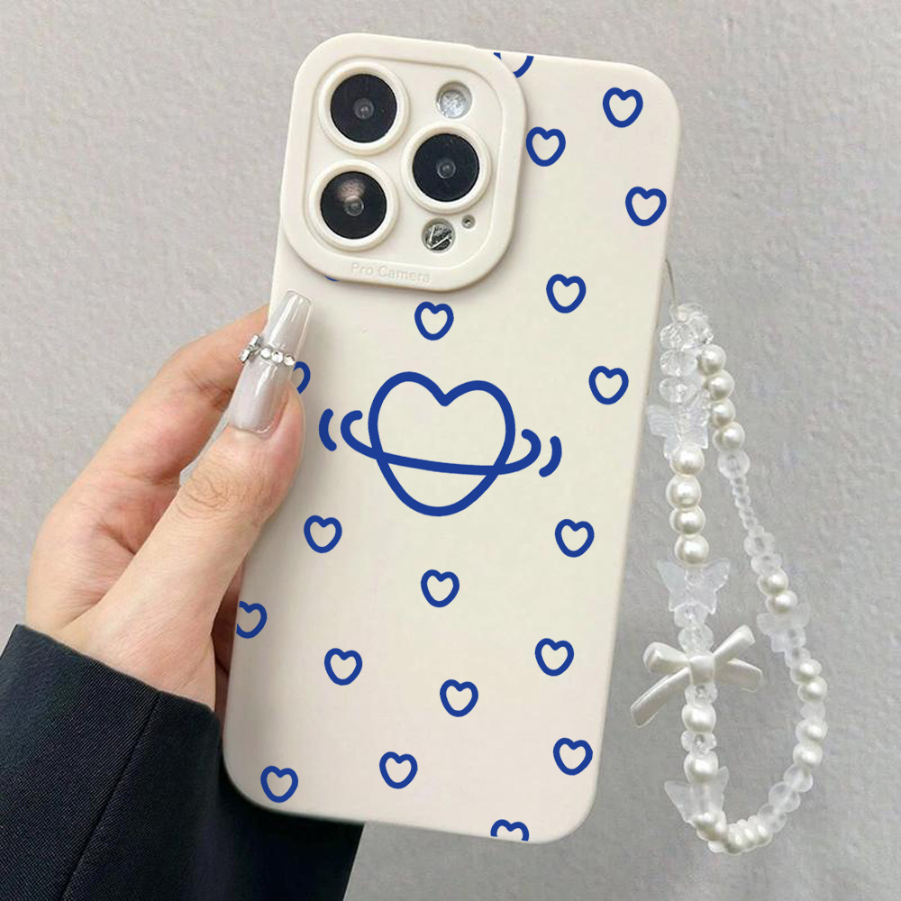 เคสโทรศัพท์ลายหัวใจสีน้ำเงินสำ - Phone Cases With Loop บทวิจารณ์และราคา