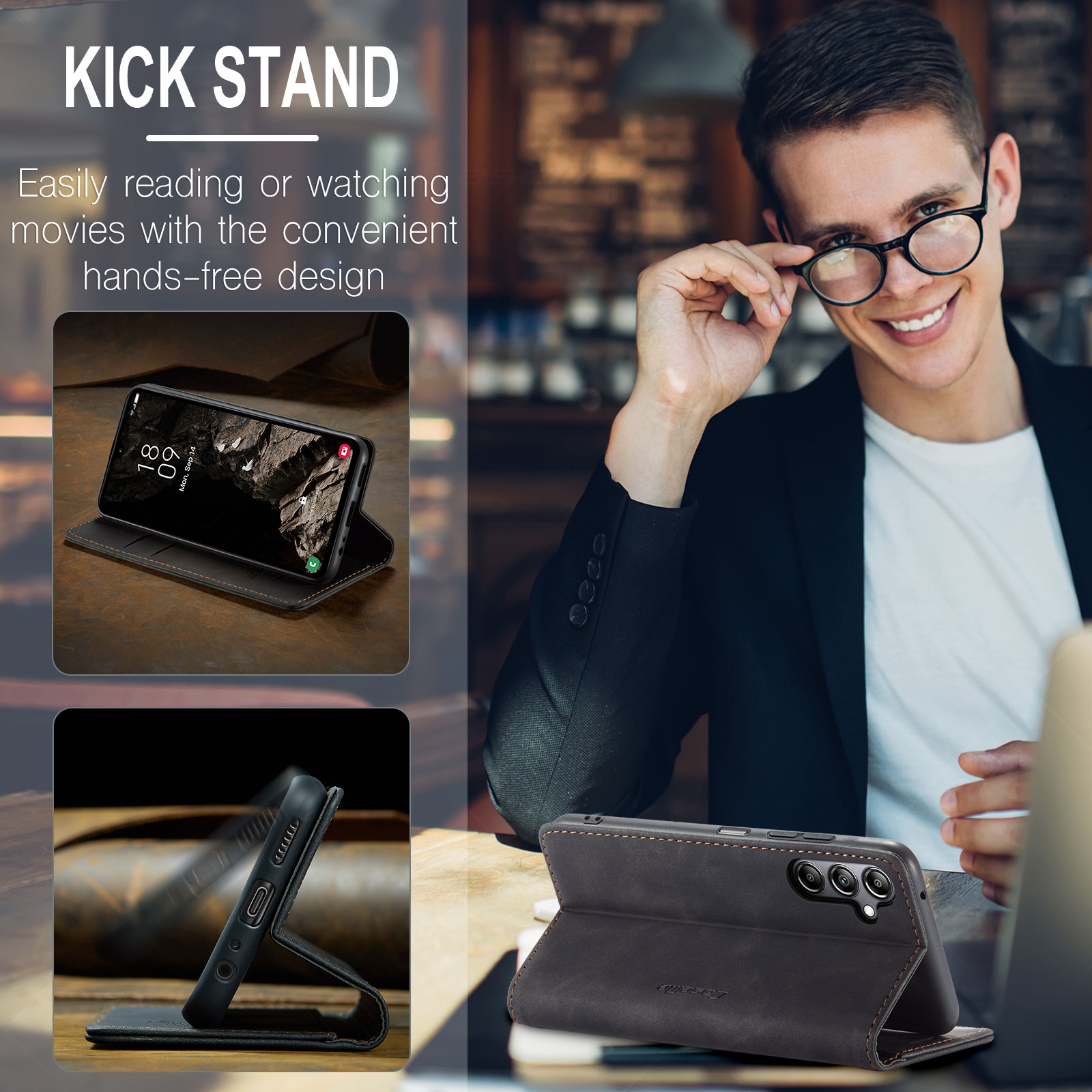 กระเป๋าสตางค์พลิกสําหรับSamsun - Leather Folio Wallet Case บทวิจารณ์และราคา