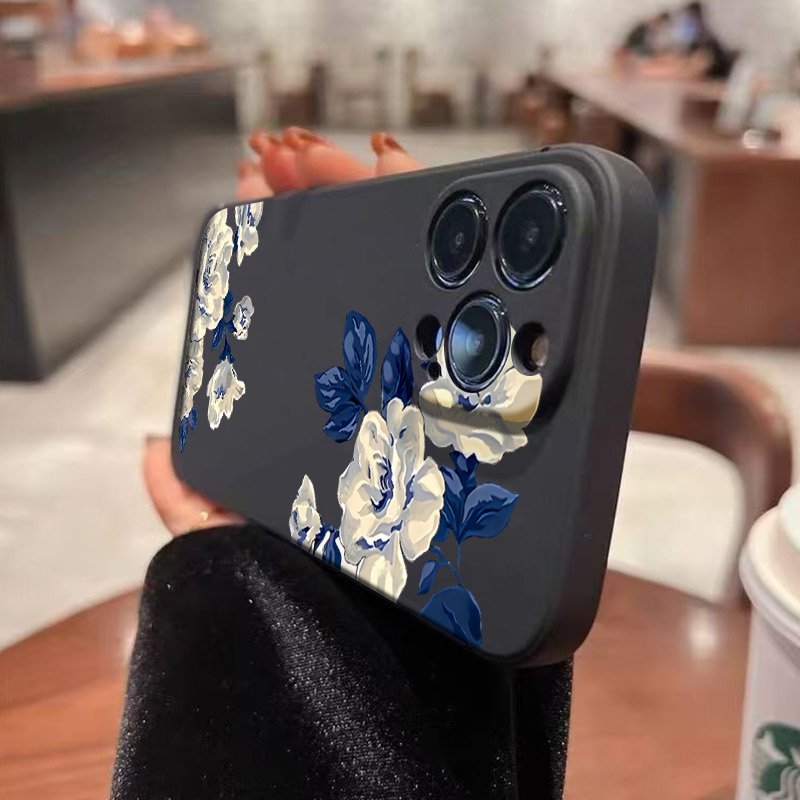 เคสโทรศัพท์ลายดอกไม้สีน้ำเงินแ - Phone Cases Galaxy A17 บทวิจารณ์และราคา