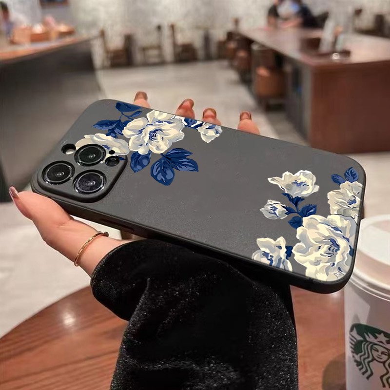 เคสโทรศัพท์ลายดอกไม้สีน้ำเงินแ - Phone Cases Galaxy A17 บทวิจารณ์และราคา